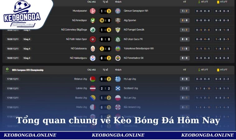 Tổng quan chung về trang Kèo Bóng Đá Hôm Nay